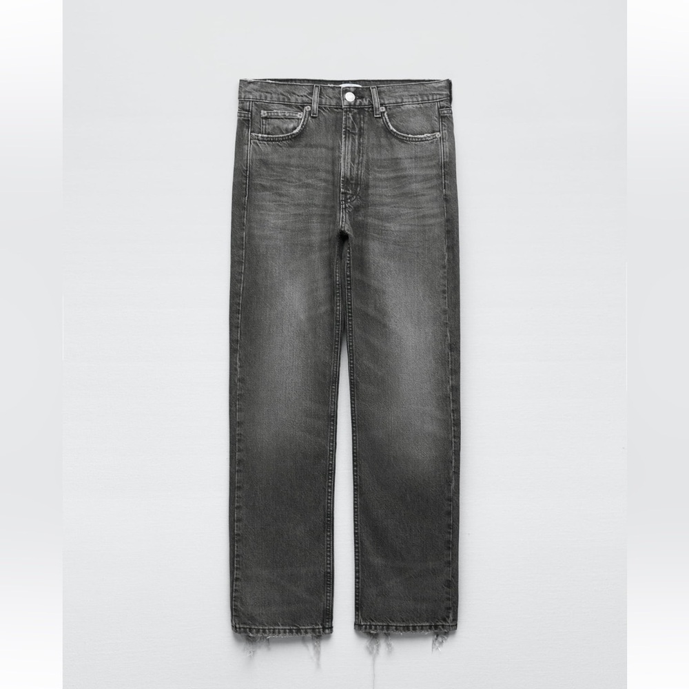 Grey straight fit jeans